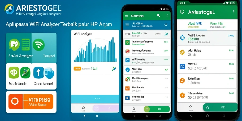 Tampilan antarmuka ARIESTOGEL menampilkan analisis jaringan WiFi dengan visual yang jelas.