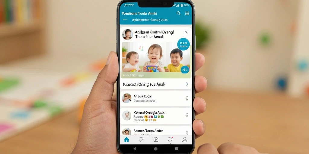 Screenshot antarmuka aplikasi AT777 untuk kontrol orang tua.