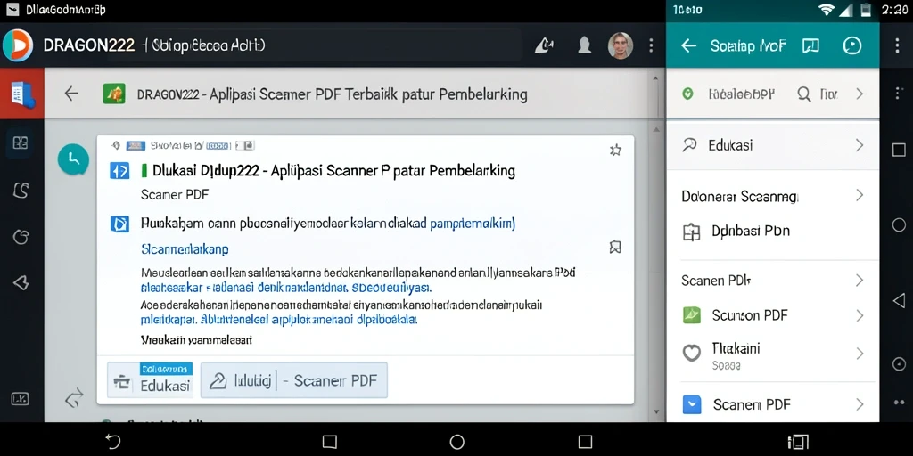 Tampilan antarmuka DRAGON222 saat memindai dokumen PDF.