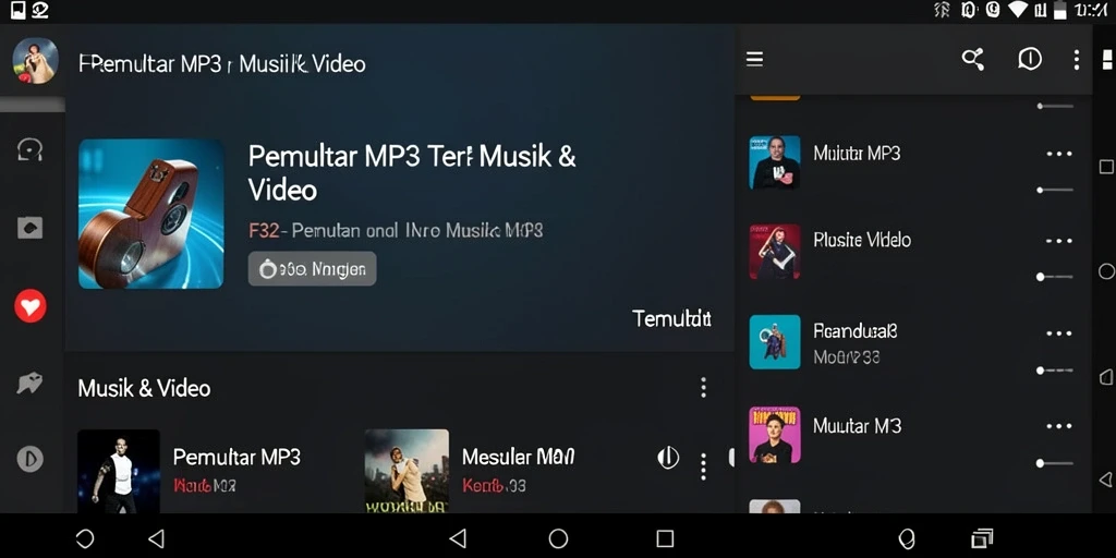 Antarmuka bersih dan fungsional dari F32 sebagai Pemutar MP3.