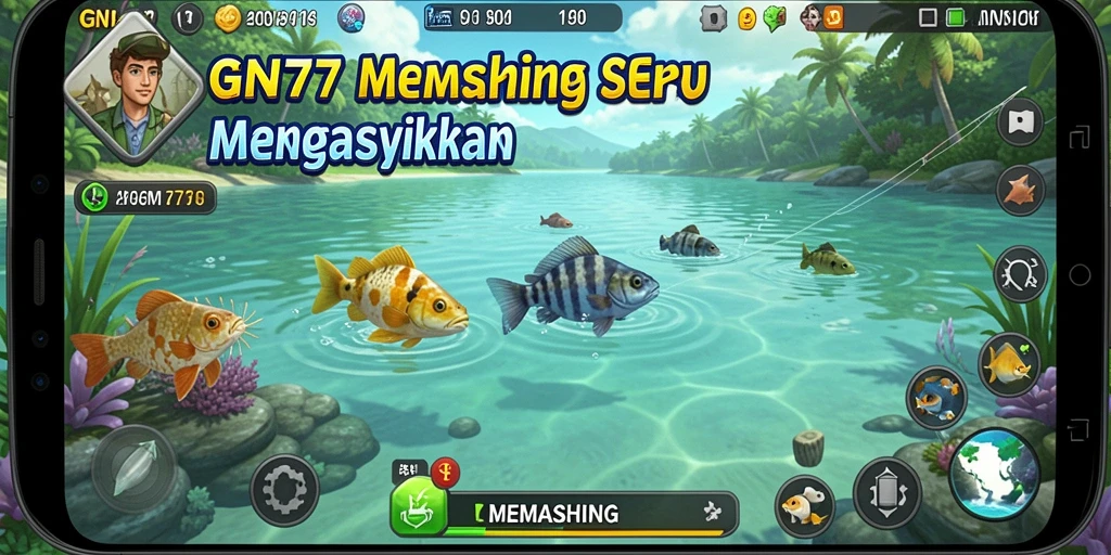 Antarmuka GN777 dengan berbagai fungsi memancing yang menarik.
