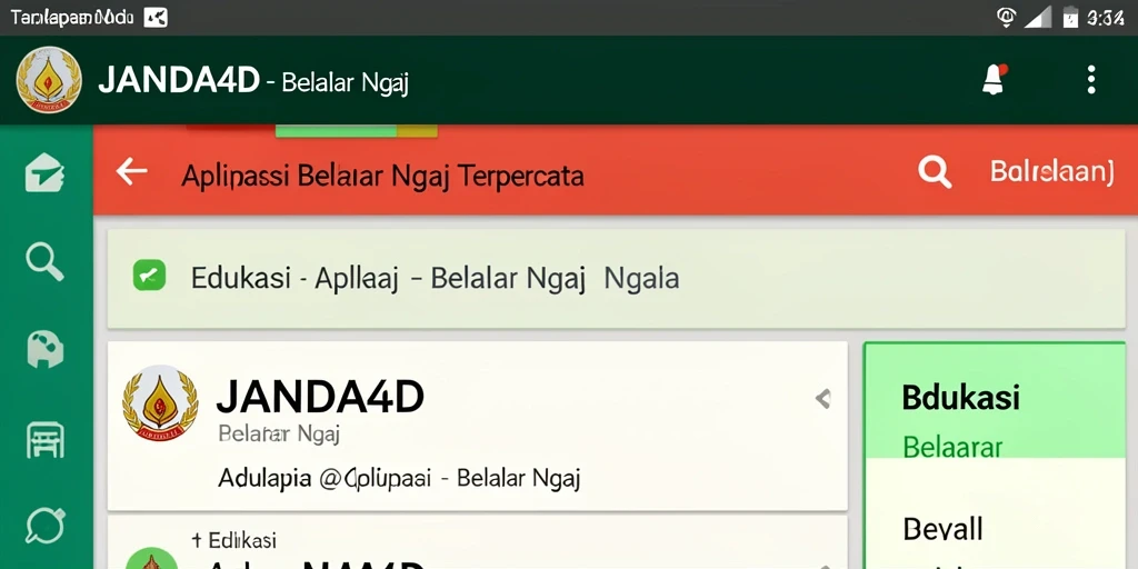 Tampilan antarmuka JANDA4D saat belajar ngaji yang interaktif.
