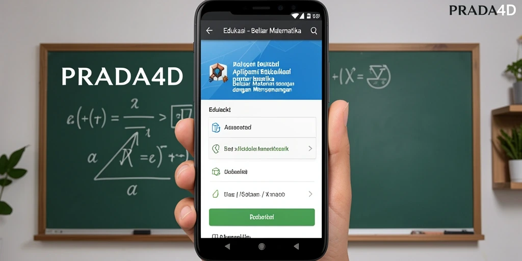 Antarmuka PRADA4D yang interaktif dan mudah digunakan untuk belajar matematika.