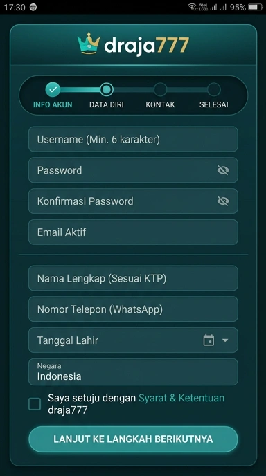 Cara Mudah Daftar Akun draja777 untuk Pengguna Android